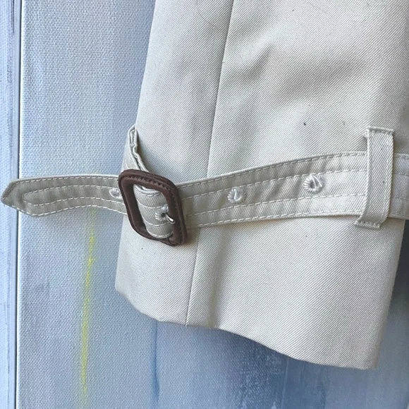 VTG AQUASCUTUM LONDON Tan Trench Coat Lightweight Classic Design - Picture 6 of 12